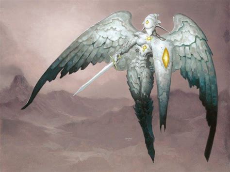 Magic The Gathering Platinum Angel Fantasy Art Brom Wallpapers Hd