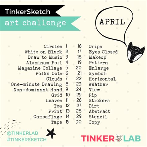 12 Months Of Art Challenges Tinkerlab