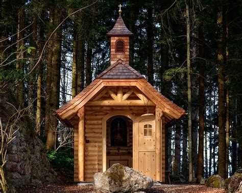 Miniature Forest Chapel Complete With Min Bell Tower Cool Sheds