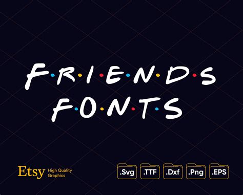 Friends Font Svg Png Alphabet Letter Number Dots Friends Etsy Finland