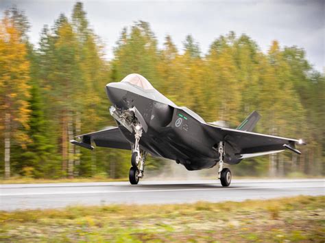 worried about vulnerable airbases a us ally landed a f 35a stealth fighter on a highway for the