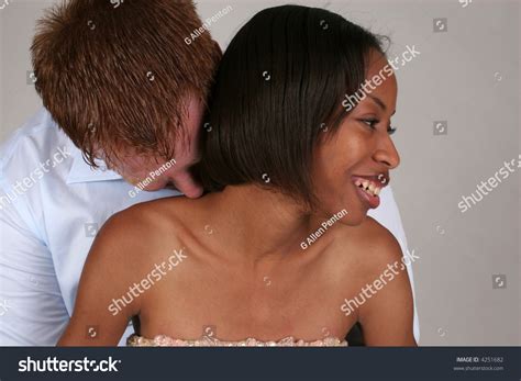 African American Woman And White Man A Mixed Couple Playful Together