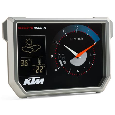 Wall mounted weather station clock. KTM Genuine Motorycle Dashboard Wall Clock Weather Station ...