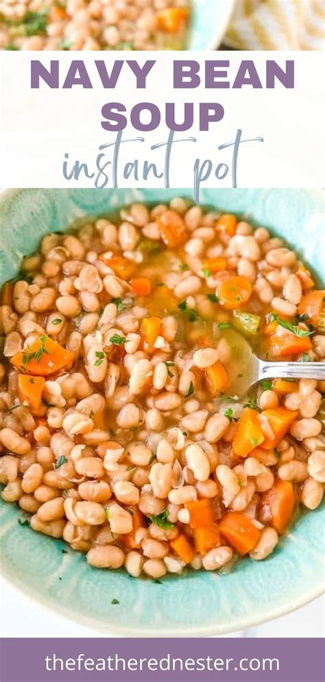 Instant Pot Navy Bean Soup No Soak Recipe The Feathered Nester