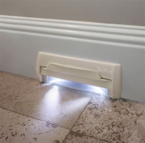 Baseboard Inlet For Central Vacuum Vacport With Led Lighting Central