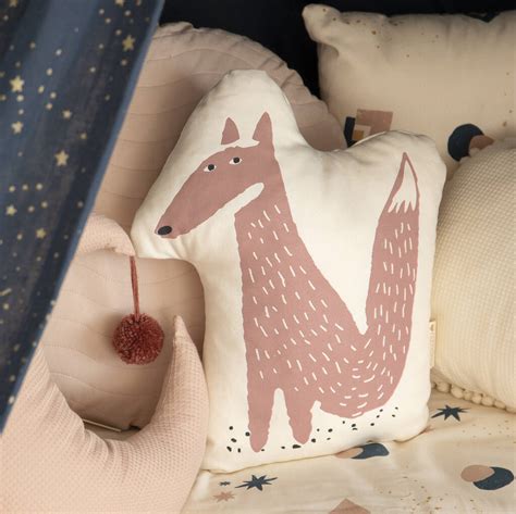 Misty Pink Fox Cushion By Little Ella James