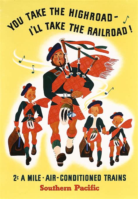 Sold Price Original 1930s Southern Pacific Travel Posters Bagpipes