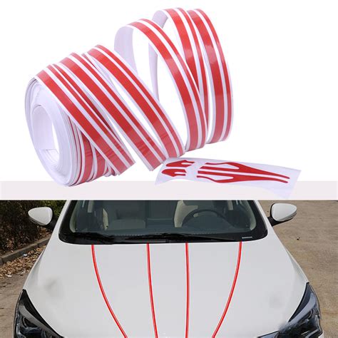 Self Adhesive Red Car Striping Sticker Double Line Pinstripe Streamline