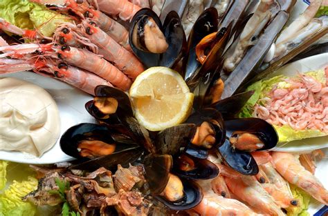 Close Up Of Variety Of Shellfish And Food Images ~ Creative Market