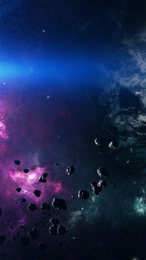 Space Planets Dark Asteroids Iphone 6 Hd Wallpaper Ipod