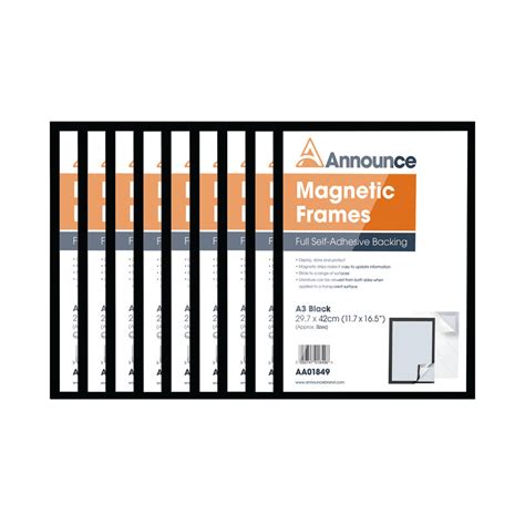 Announce A3 Black Magnetic Frames Pack Of 10 Aa01851