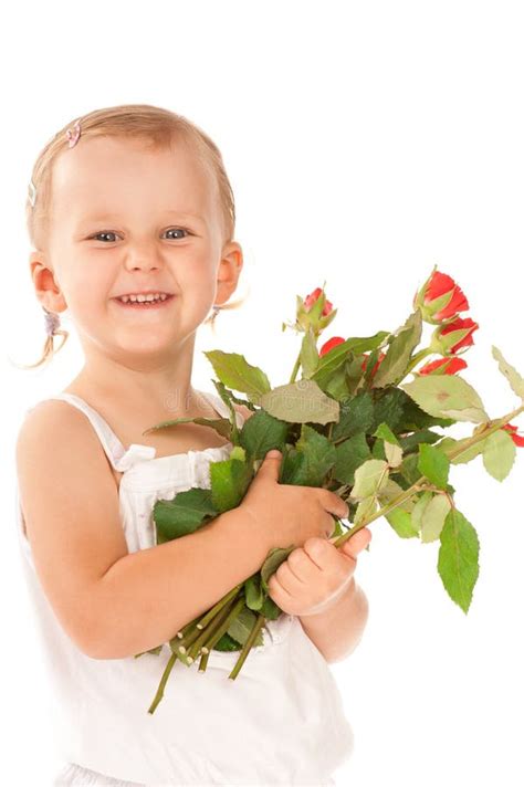 532 Little Girl Bouquet Red Roses Stock Photos Free And Royalty Free