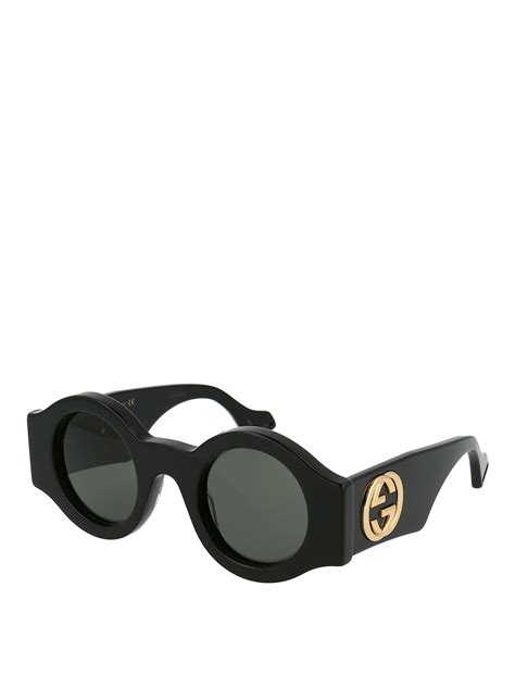 Gucci Golden Gg Logo Round Acetate Sunglasses Sunglasses Gg0629s003