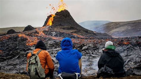 Iceland Volcano Eruption Onlookers Flock To See Mount Fagradalsfjall