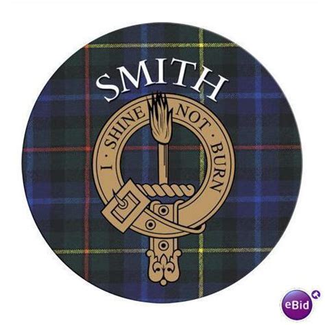 Clan Smith Clan Crest Tartan Cork Round Coasters Set Of 2 Scottish