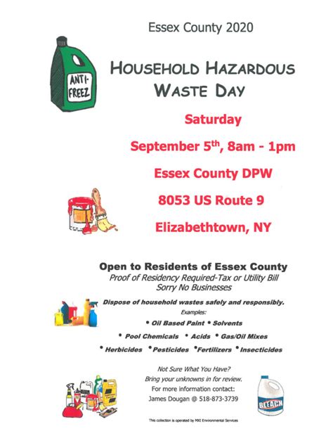 Household Hazardous Waste Day On Saturday September 5th 2020 Town