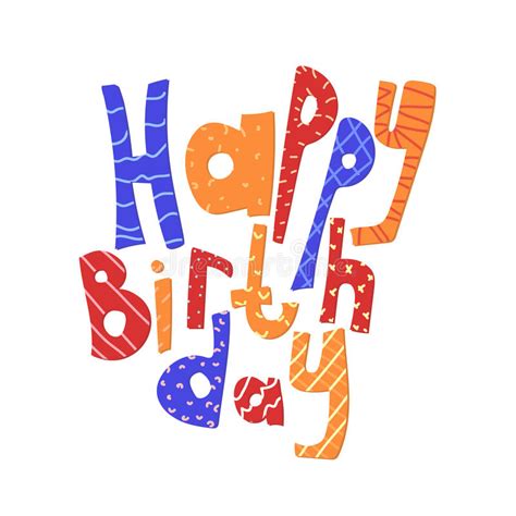 Lettering Happy Birthday Congratulation Card Stock Vector