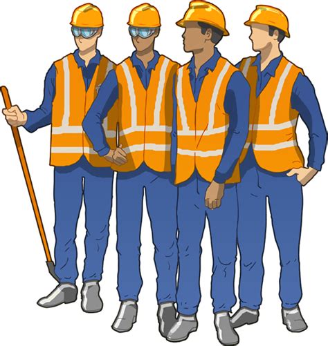 Construction Worker Cartoon Yellow Standing Job Png C Vrogue Co