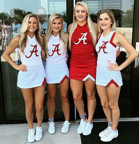 See More Alabama Cheerleaders Here Hot Cheerleaders Cheerleading Alabama Crimson Tide Football