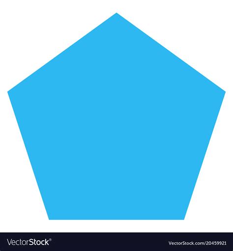 Filled Pentagon Flat Icon Royalty Free Vector Image