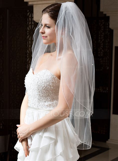 Two Tier Waltz Bridal Veils With Pencil Edge 006035739 Jjs House