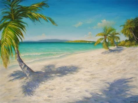 Original Caribbean Seascape Painting Solomon Beach