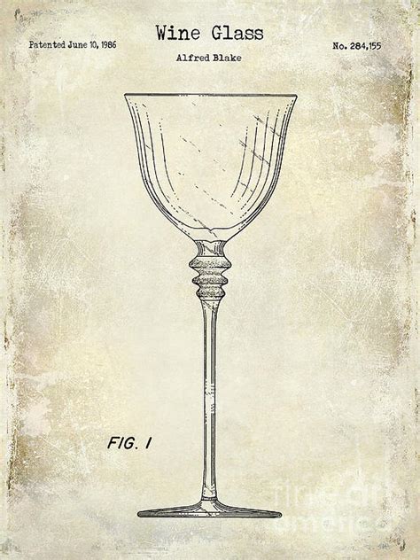 Wine Glass Patent Drawing By Jon Neidert
