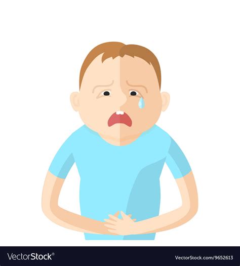 Children Have An Abdominal Pain Character In Flat Vector Image