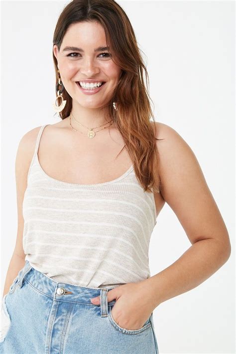 Plus Size Ribbed Striped Cami Forever 21 Plus Size Tops Tops Plus