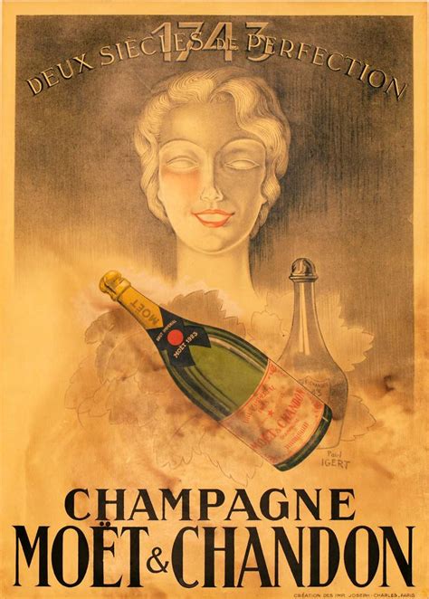 1943 Champagne Moet Chandon Vintage Advert Poster Moet Chandon