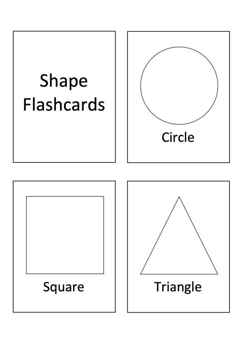 2d Shape Flashcards Printable Shape Flashcards Preschool Etsy