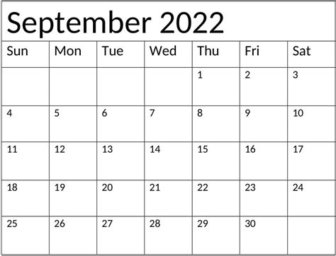 September 2022 Calendar Printable Free Calendar Digital