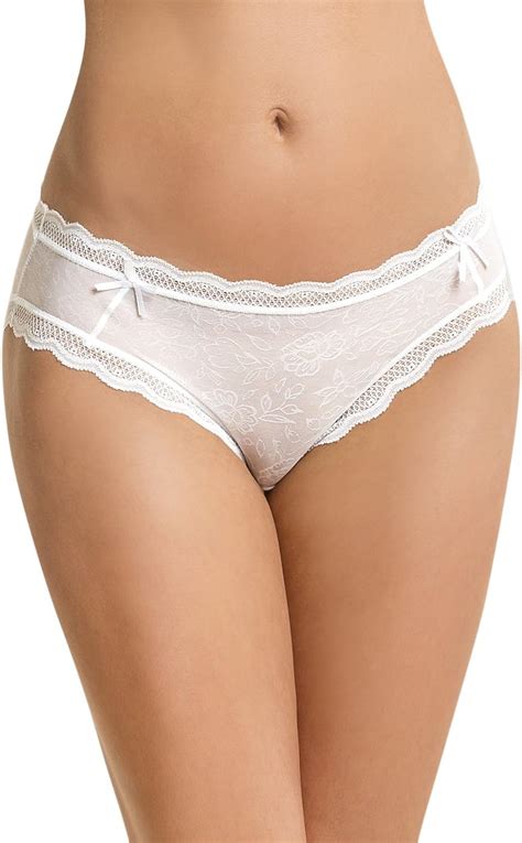 Teejoy Women S Semi Sheer Lace Bikini Panty With Lace Trims XL White Amazon Ca Clothing