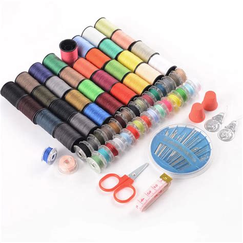 64 spools mixed color polyester cotton sewing thread box set diy sewing kit for hand machine