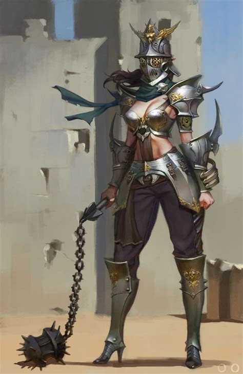 ArtStation punisher Ⅱ ㅇㅇ Joo Fantasy female warrior Fantasy girl