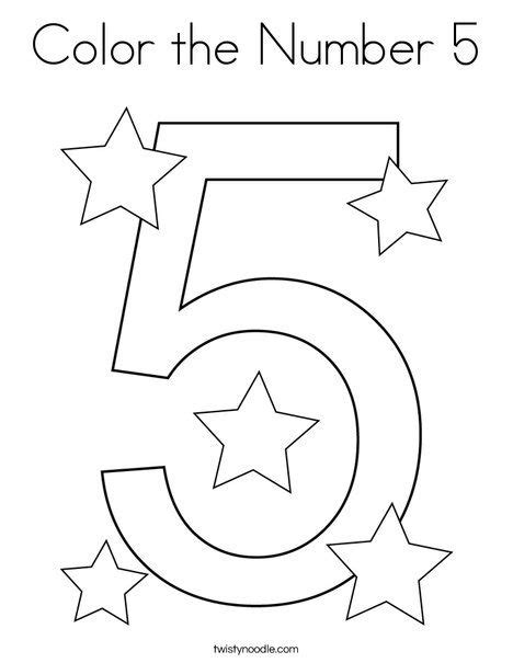 Free Printable Number 5 Coloring Pages Kathleen Browns Toddler