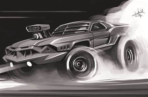 Wallpaper Aleksandr Sidelnikov Concept Art Concept Car Muscle Cars