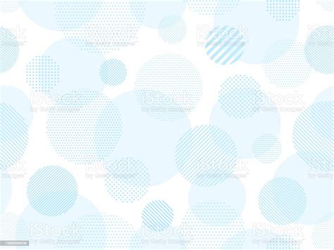 Illustration Of Light Blue Dots And Striped Circles Pattern Background