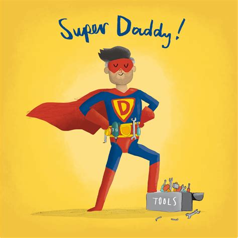 Super Daddy Happy Fathers Day Greeting Card Cards