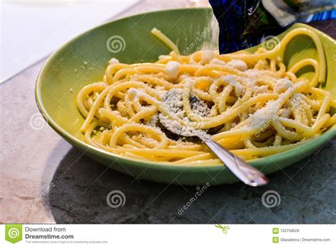Bucatini Pasta Stock Photo Image Of Flavorful Basil 102758628