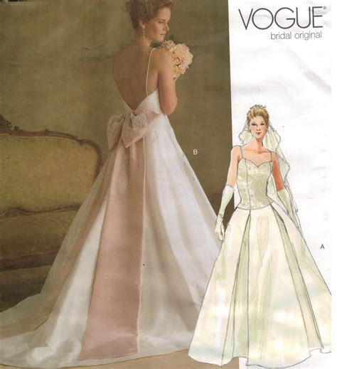 Vogue Pattern 2849 Wedding Bridal Gowns Sizes 6 8 10 Sewing Pattern