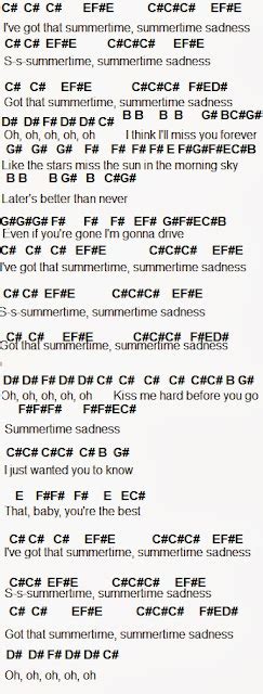 Flute Sheet Music Summertime Sadness