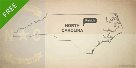 Free Vector Map Of North Carolina Outline One Stop Map