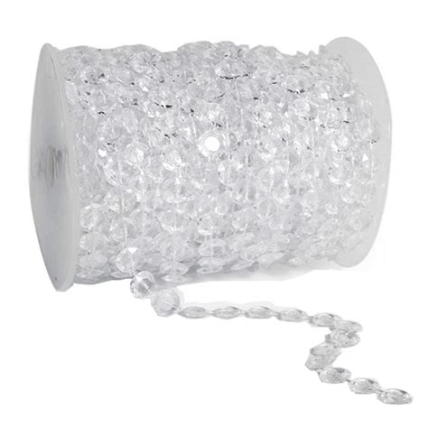 Clear 30m 1 Roll Octagonal Acrylic Crystal Beads Crystal Curtain Diy