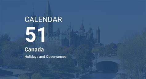 Year 51 Calendar Canada