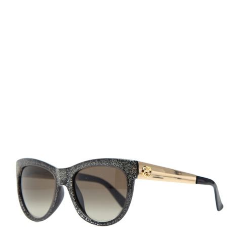 Gucci Glitter Cat Eye Sunglasses 3739 N S Black 782207 Fashionphile