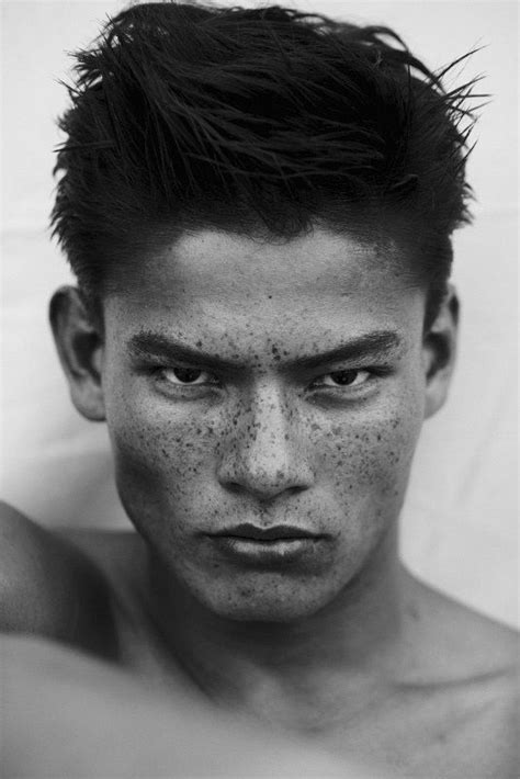 Simonas Pham Male Face Portrait Photography Freckles