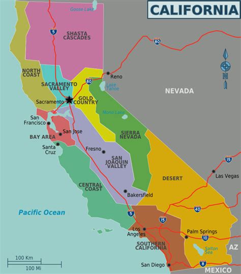 Big Cities Map Of California Wells Printable Map
