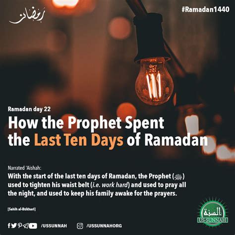 With The Start Of The Last Ten Days Of Ramadan The Prophet ﷺ Used To