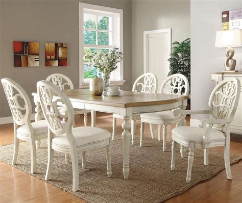 Rebecca 5 Piece Set White Dining Room Sets White Dining Room